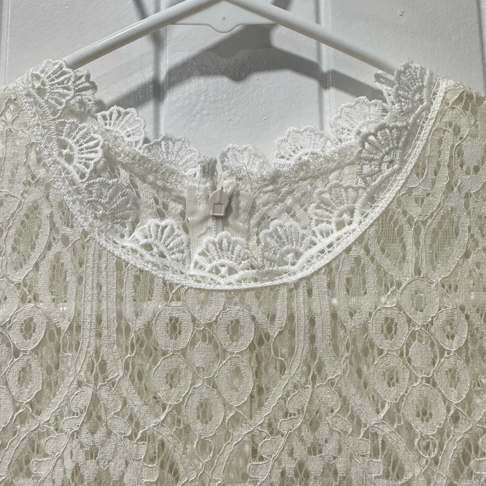 Lulu’s White Lace Short Sleeve Midi Dress - Picture 7 of 12